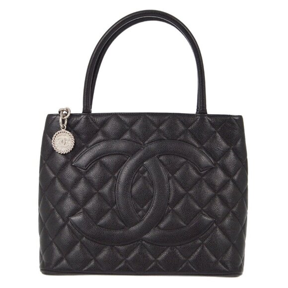 CHANEL Handbags - Chanel Black Caviar Medallion Tote Handbag